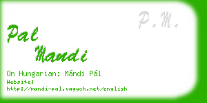 pal mandi business card